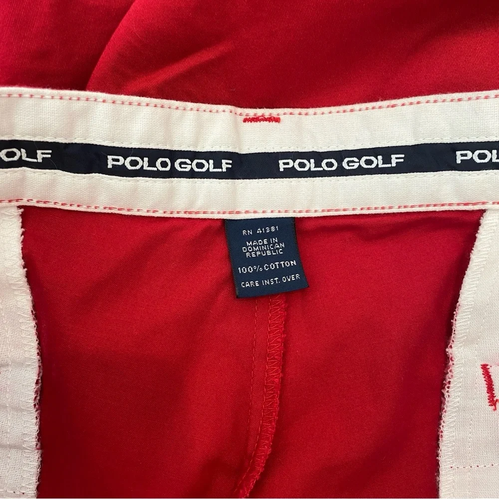 Polo Ralph Lauren Men’s Red Golf Shorts With Crest Size 34